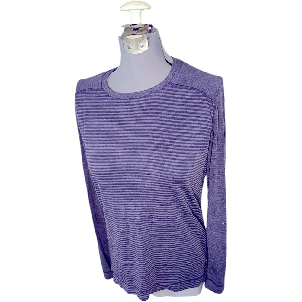 Smartwool Purple Striped Long Sleeve Tee